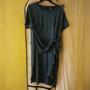 Hanna Nikole 14W teal wrap look dress